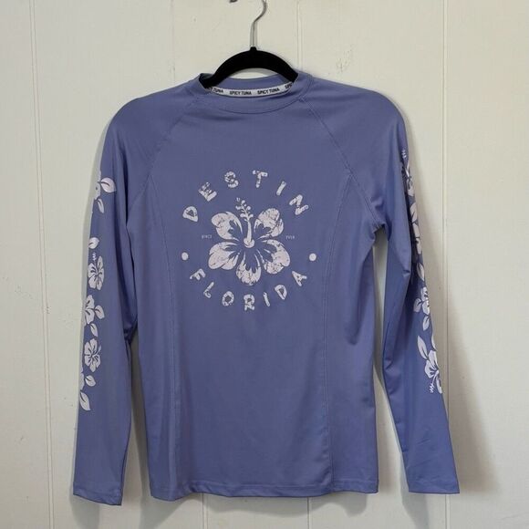 Spicy Tuna Destin Florida Lavender Rash Guard Top XL beach swim coastal - Picture 1 of 4